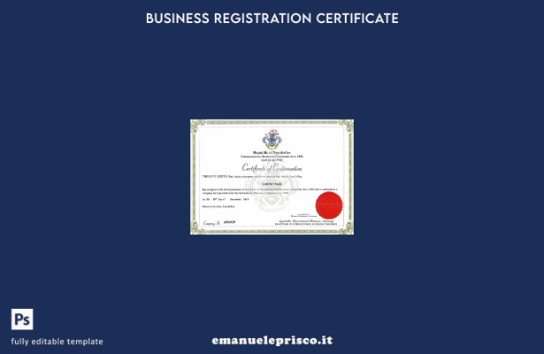 stile verificato Modello di certificato di continuazione delle Seychelles